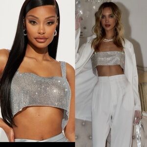 30. Silver Metallic Crop Top